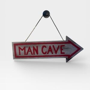 Wood Man Cave Arrow Sign